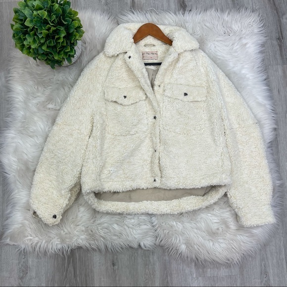 Free People Teddy Swing Jacket Chai Latte‎ - Picture 2 of 9